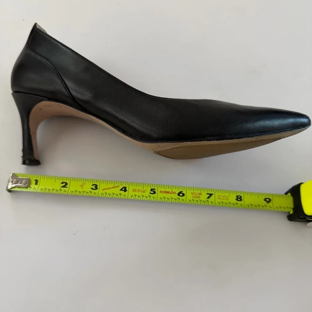 27 Edit Naturalizer Classic Black Leather Heels Pointed Toe Pumps Size 7